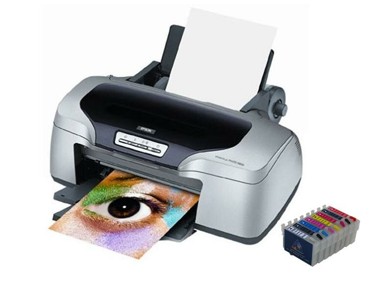 Цветной принтер Epson Stylus Photo R800 с перезаправляемыми картриджами